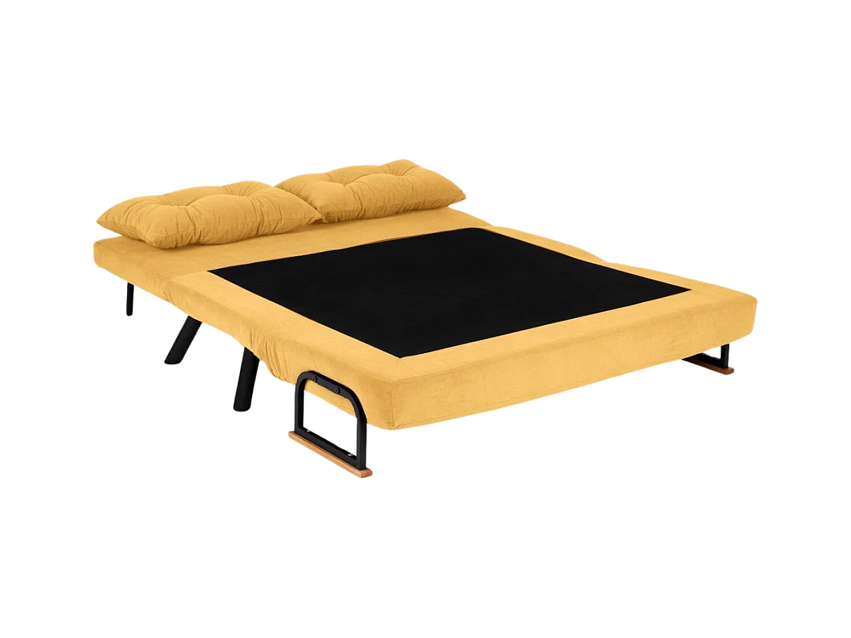 Canapé lit 2 places convertible en tissu avec pieds en métal L133 cm - SANDO