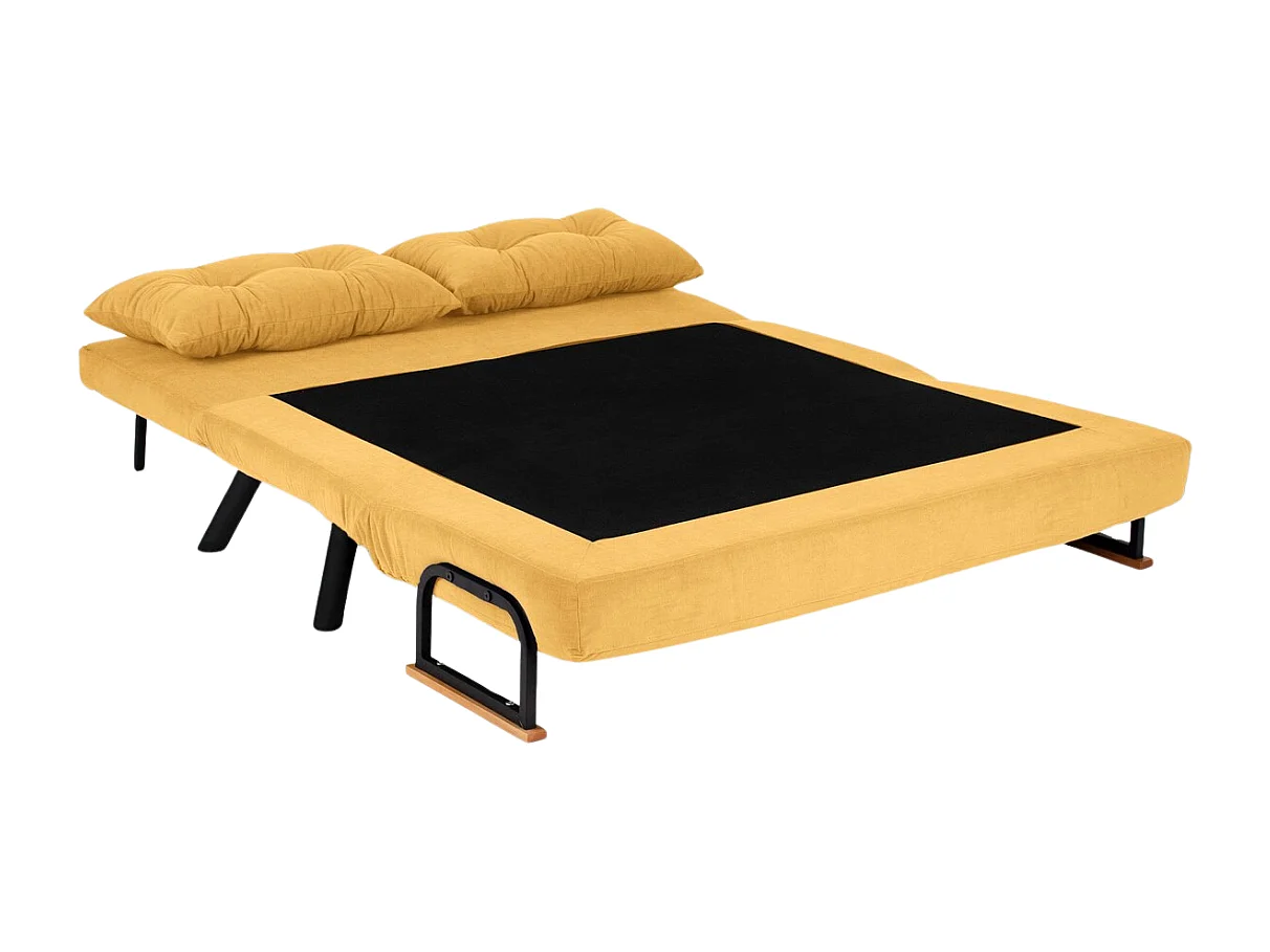 Canapé lit 2 places convertible en tissu avec pieds en métal L133 cm - SANDO