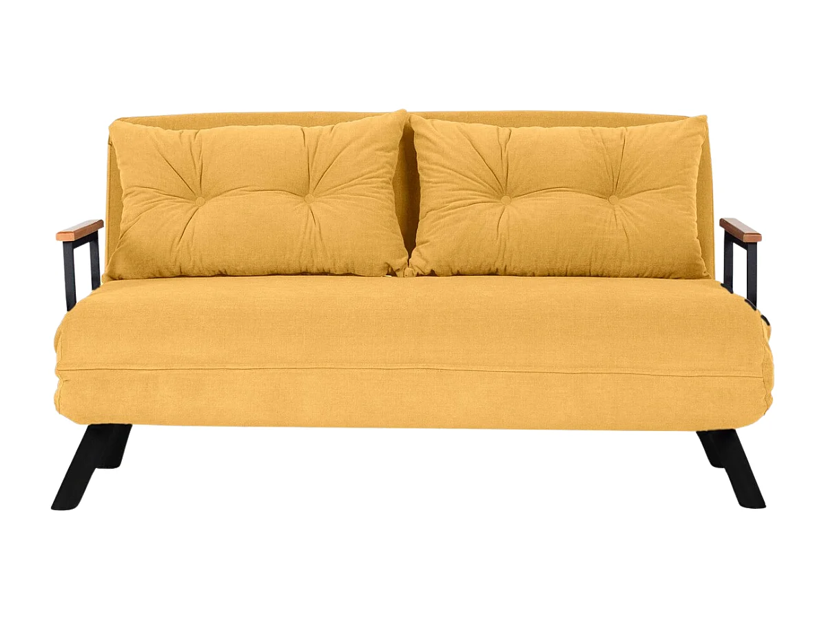 Schlafsofa für 2 Personen mit Stoffbezug und Metallfüßen L133 cm – SANDO