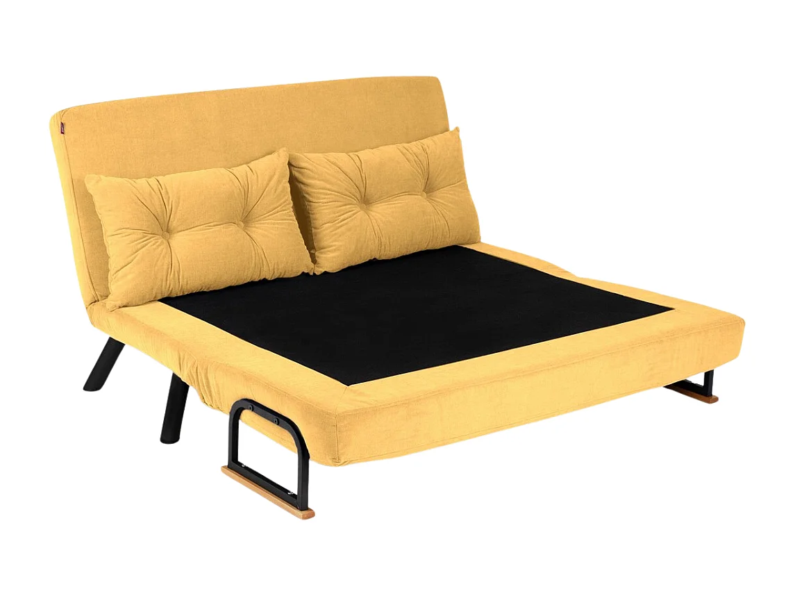 Schlafsofa für 2 Personen mit Stoffbezug und Metallfüßen L133 cm – SANDO