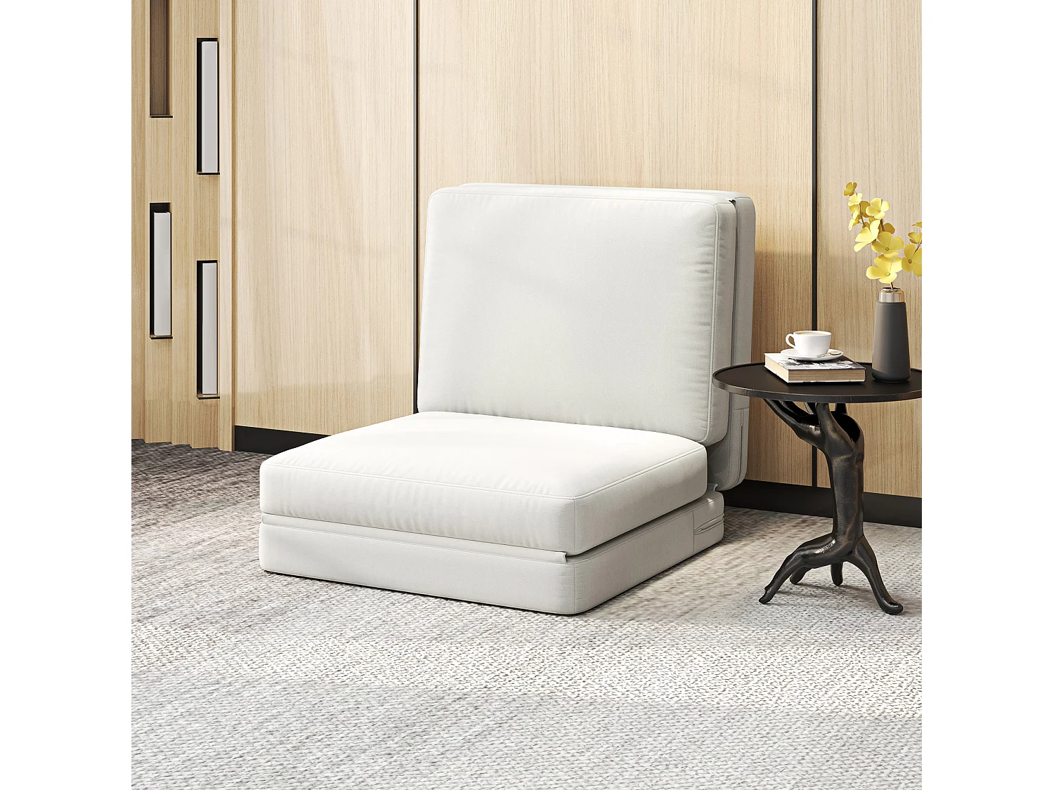 Sofá-cama conversível de veludo 3 em 1 Bodensofa estofado creme 240 kg