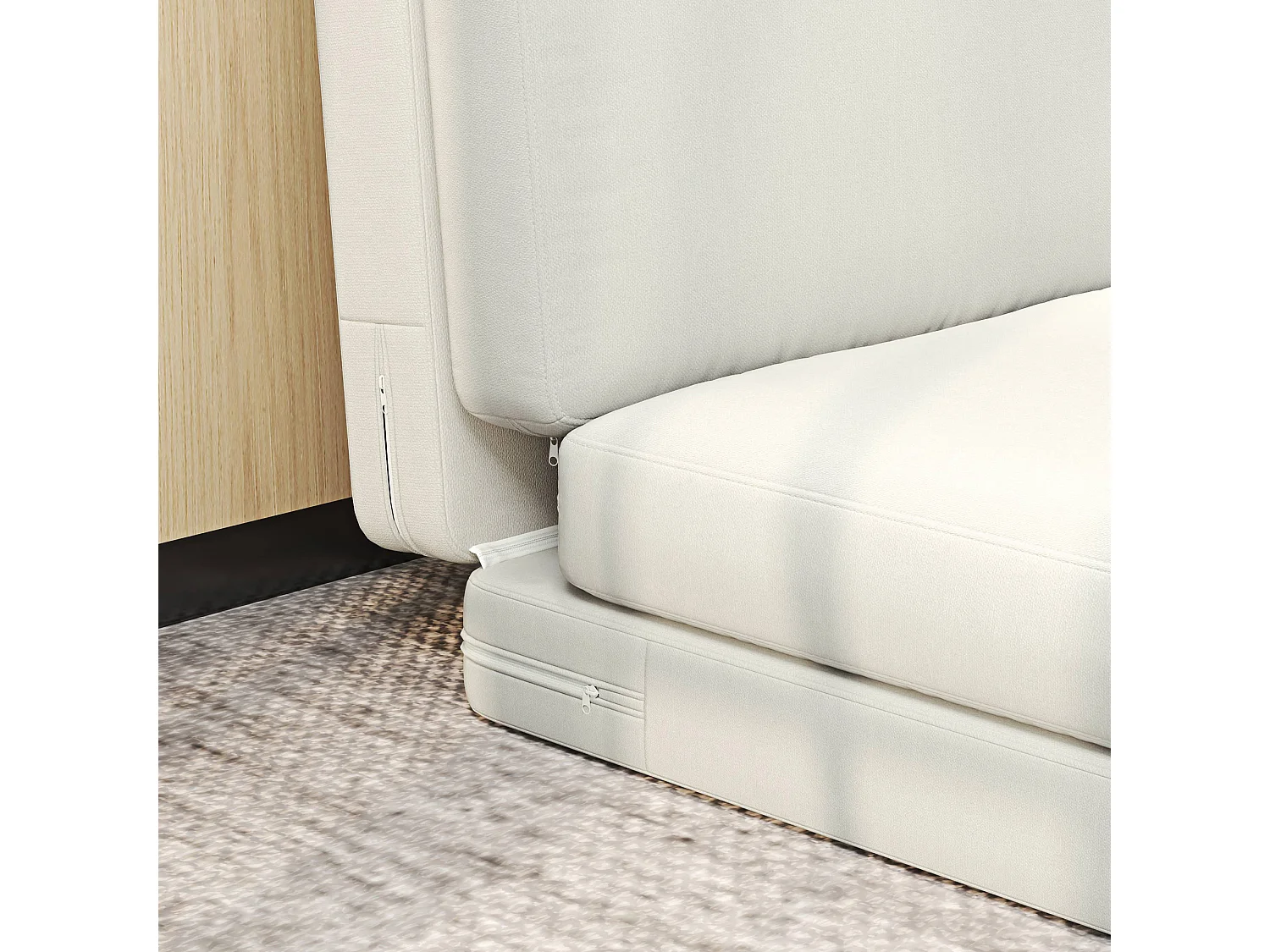 Sofá-cama conversível de veludo 3 em 1 Bodensofa estofado creme 240 kg