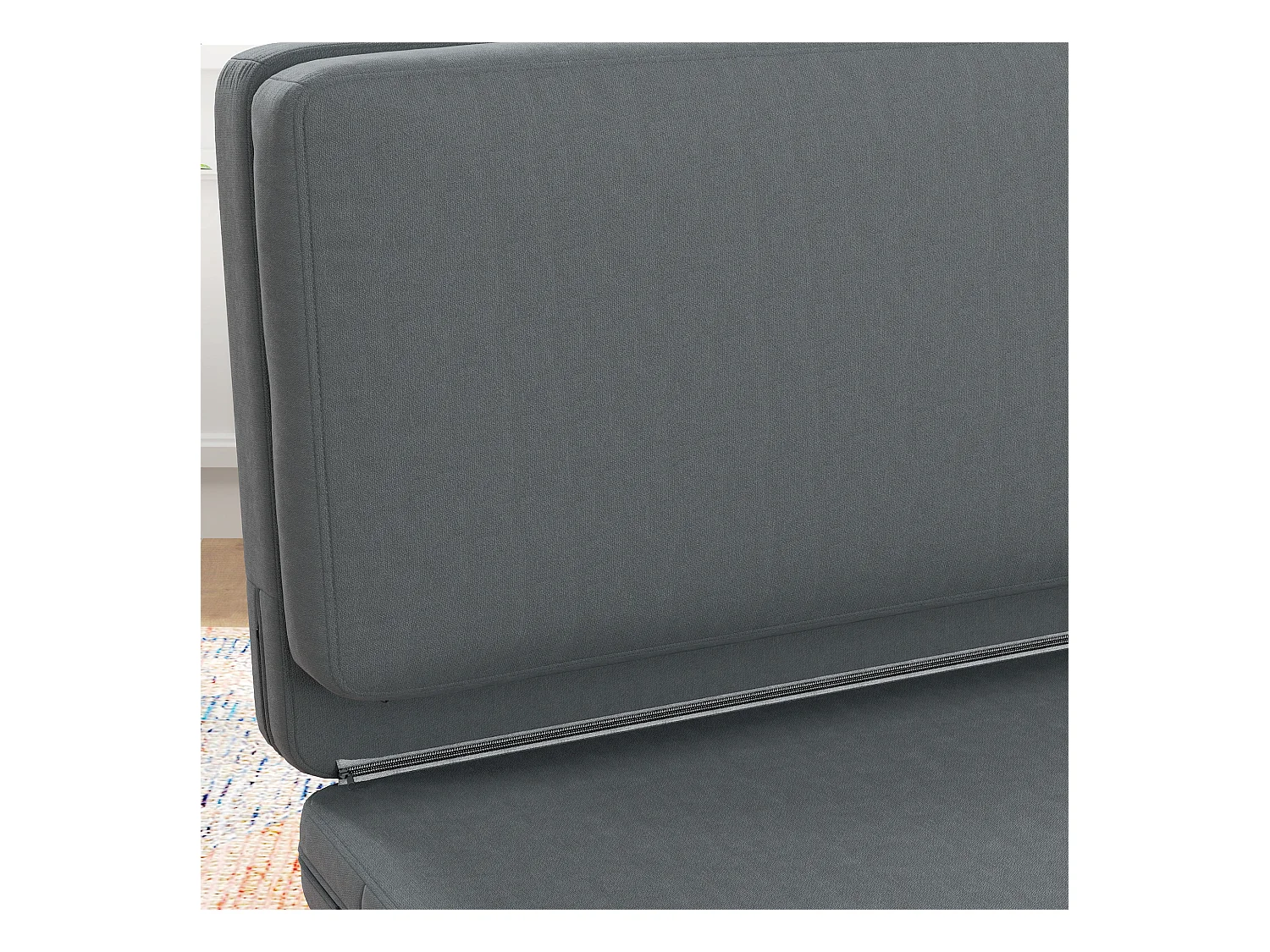 Sofá cama convertible 3 en 1 Bodensofa de terciopelo, tapizado en gris oscuro, 240 kg