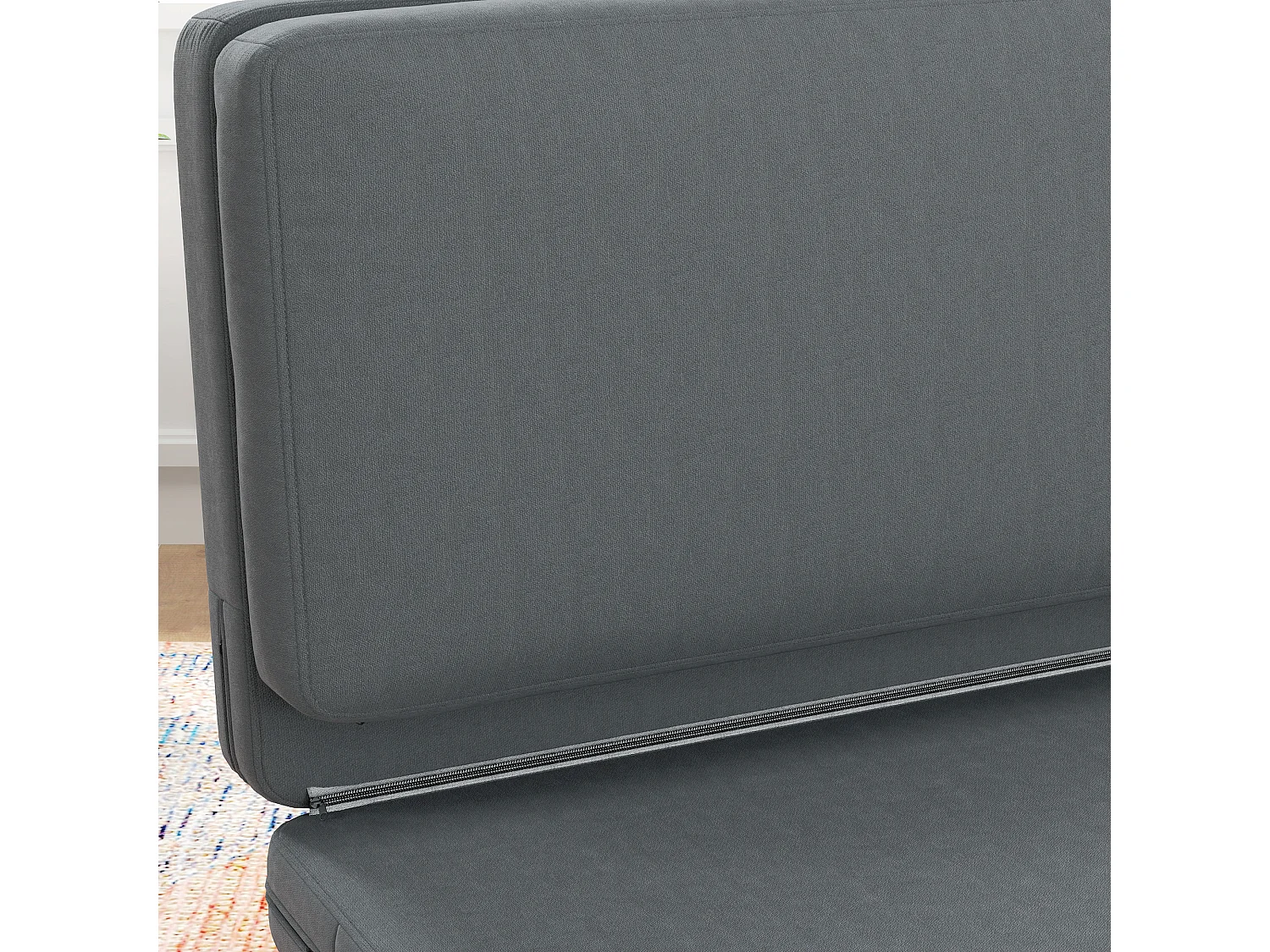 Sofá cama convertible 3 en 1 Bodensofa de terciopelo, tapizado en gris oscuro, 240 kg
