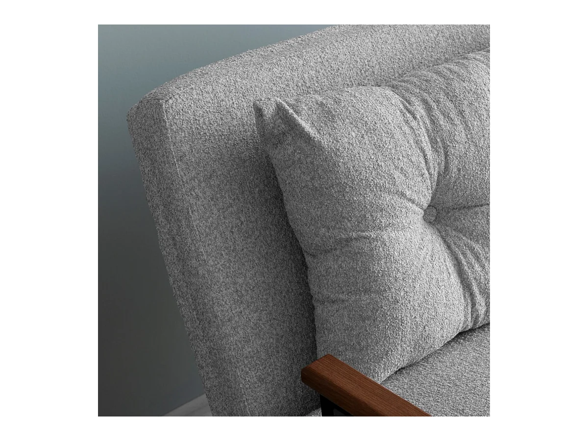 Canapé lit 2 places convertible en tissu bouclette avec pieds en métal L133 cm - SANDO