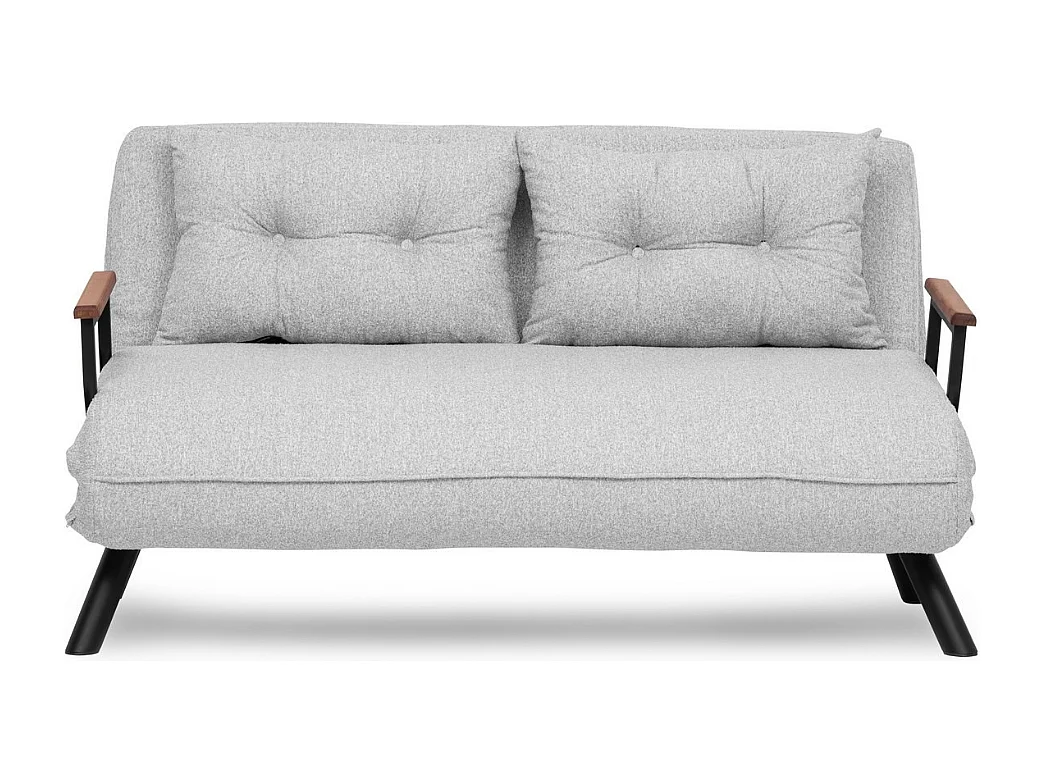 Divano letto 2 posti convertibile in tessuto bouclé con gambe in metallo L133 cm - SANDO