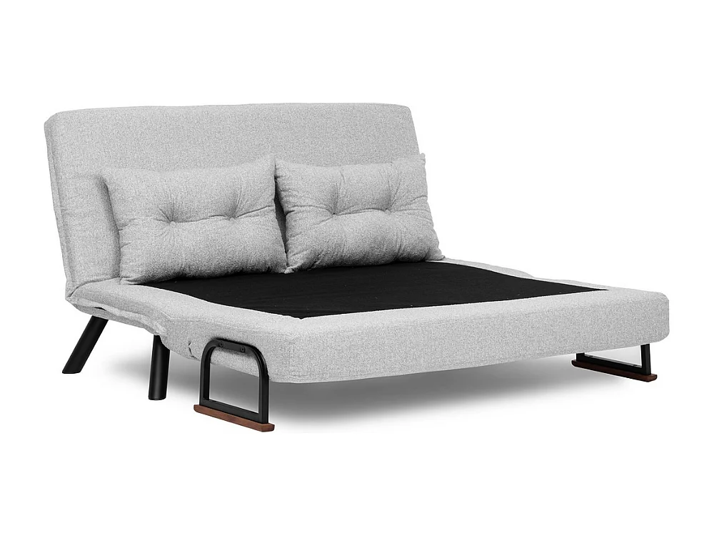 Divano letto 2 posti convertibile in tessuto bouclé con gambe in metallo L133 cm - SANDO