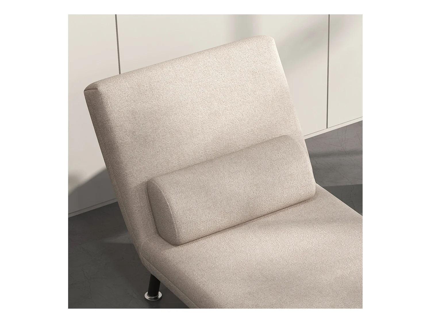 Sofá-cama com cama integrada em tecido linho bege 75x70x75 cm para sala de estar