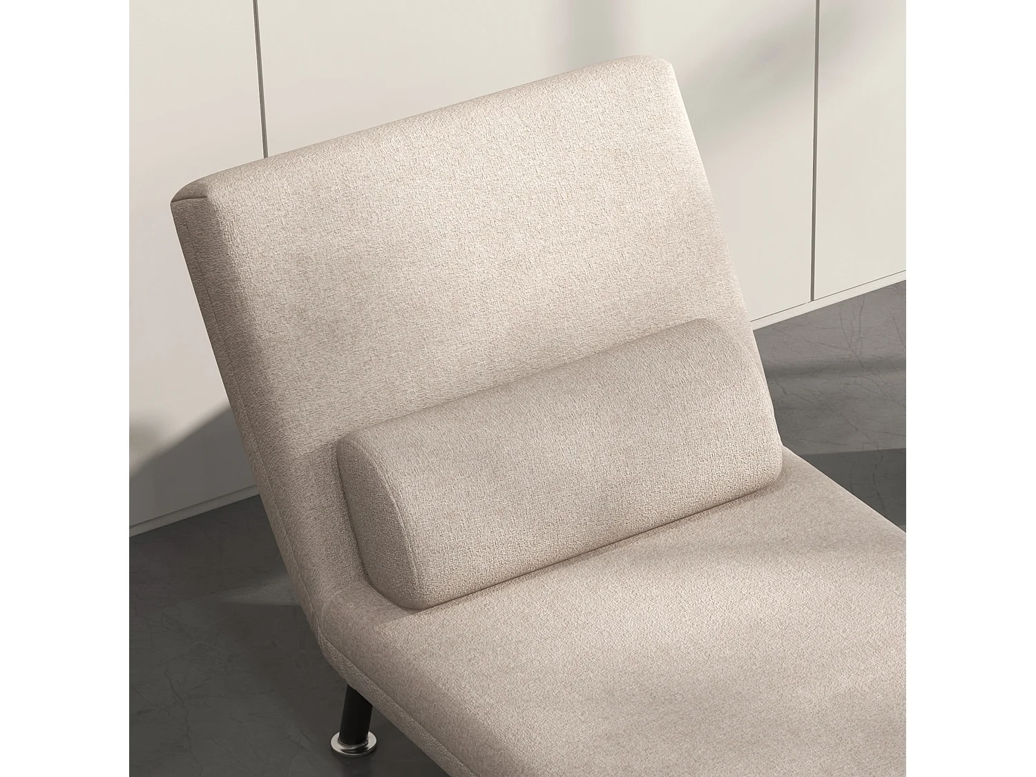 Sedia convertibile con illuminazione integrata in tessuto foderato beige 75x70x75 cm per salone