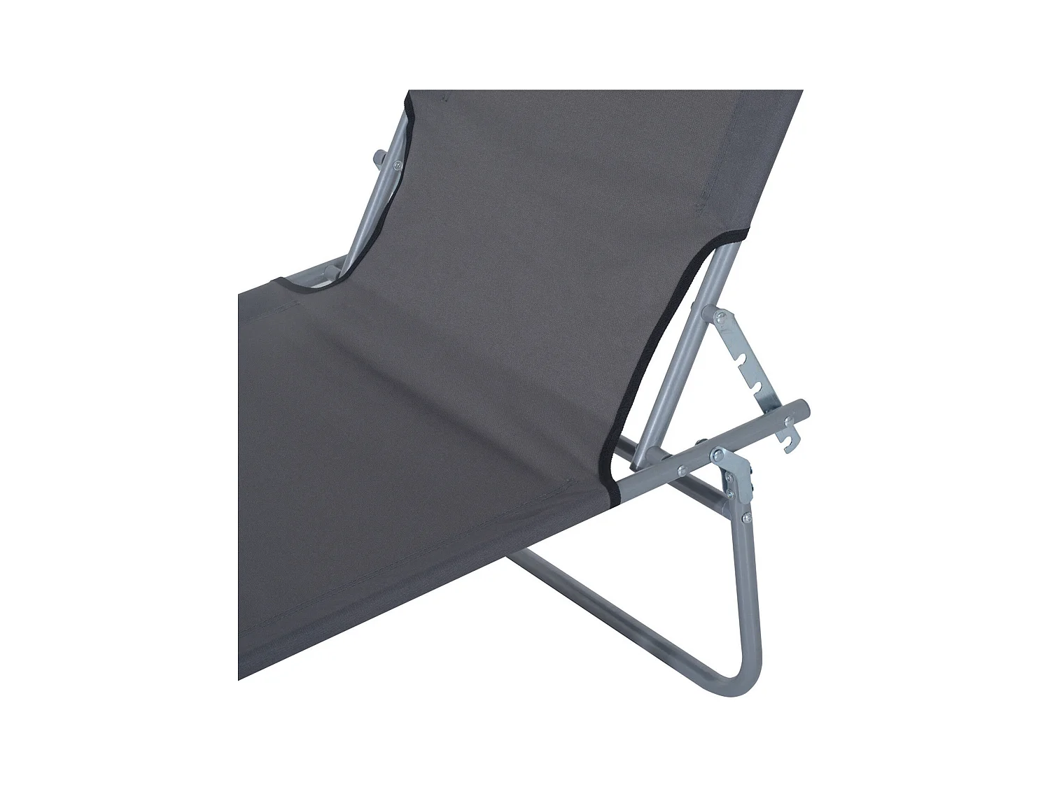 Tumbona plegable con parasol 187x58x36 cm, tumbona para jardín y playa, color gris