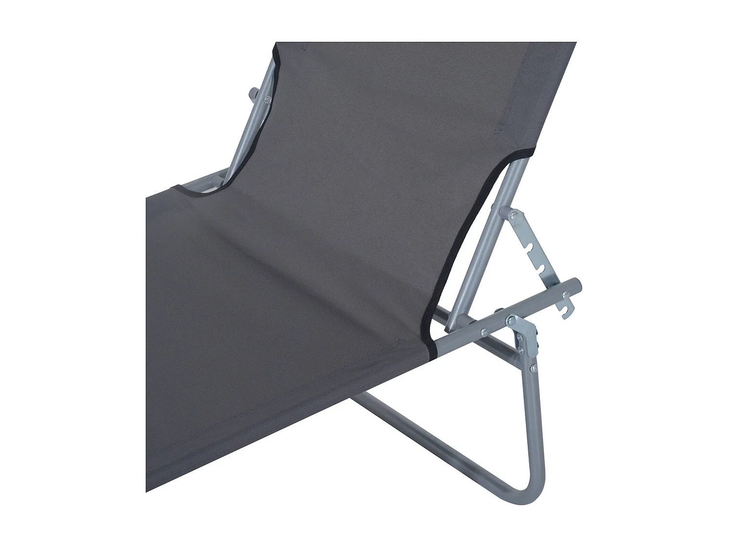 Tumbona plegable con parasol 187x58x36 cm, tumbona para jardín y playa, color gris