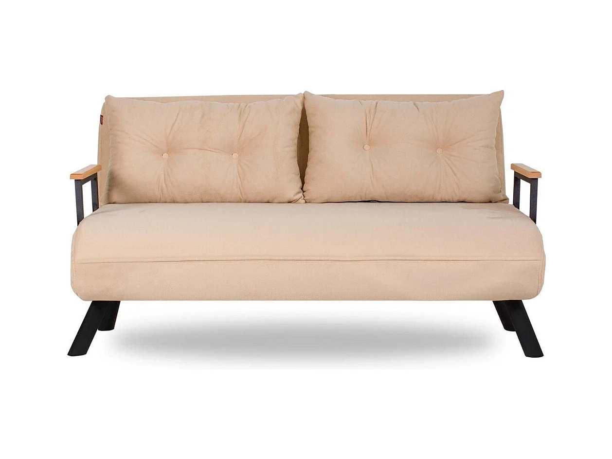 Canapé lit 2 places convertible en tissu avec pieds en métal L133 cm - SANDO