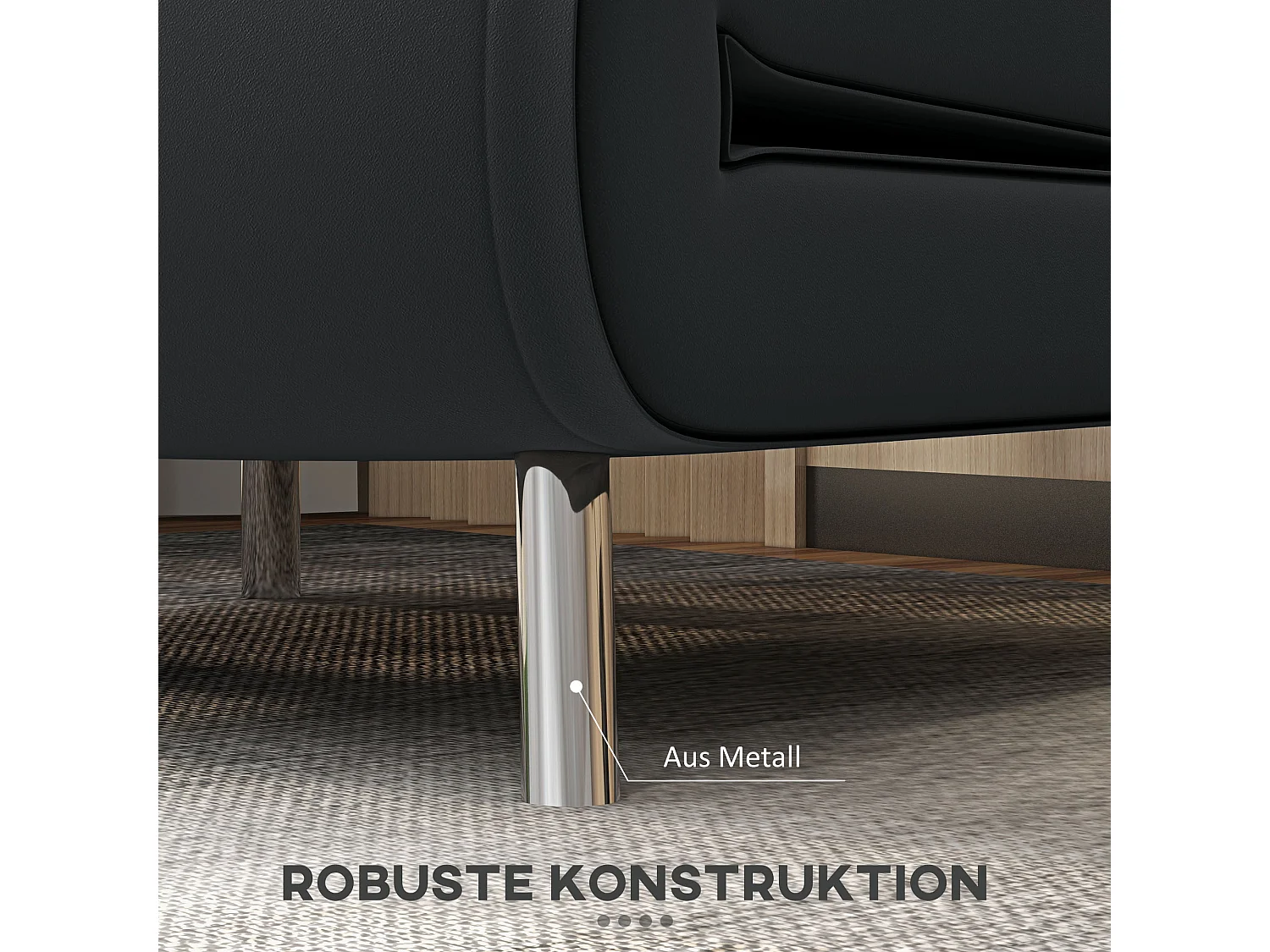 Sofá cama 3 en 1 de terciopelo negro, cama de invitados, relax, 120 kg