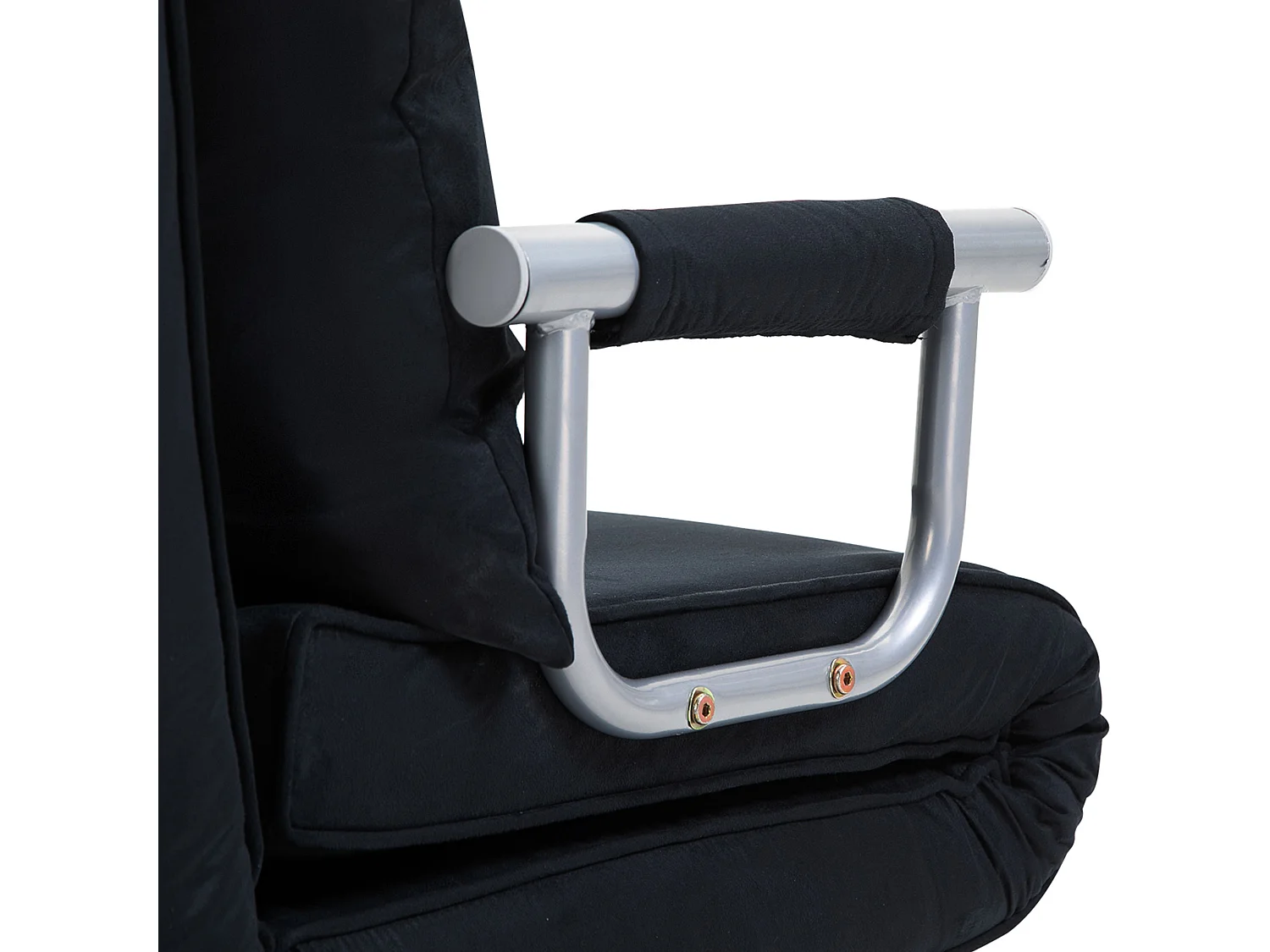 Sofá cama 2 en 1 negro con respaldo ajustable, cojín y funda extraíble para sala de estar