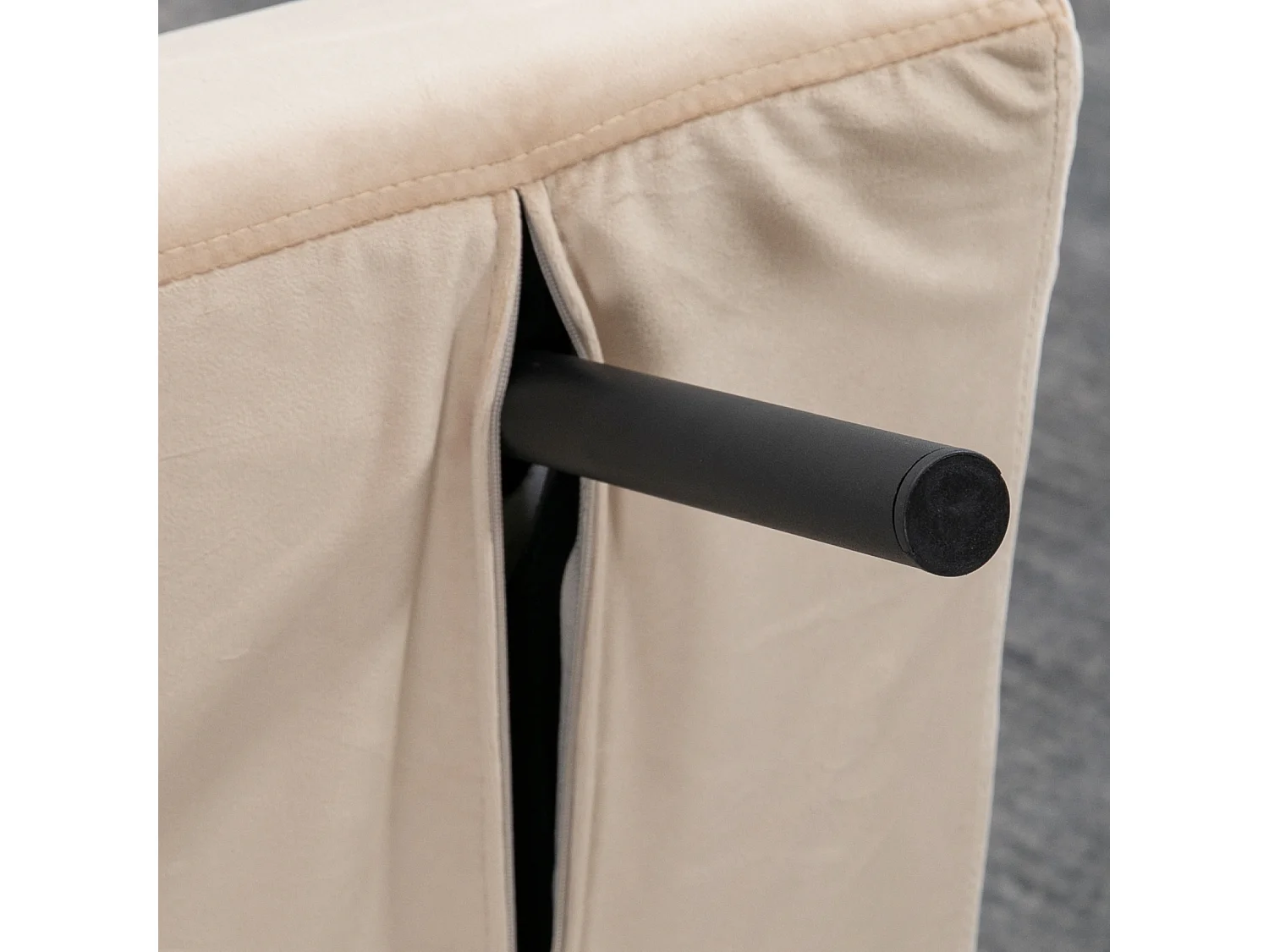 Divano convertibile in velluto con lit intégré coussin réglable 63x73x81 cm salon beige