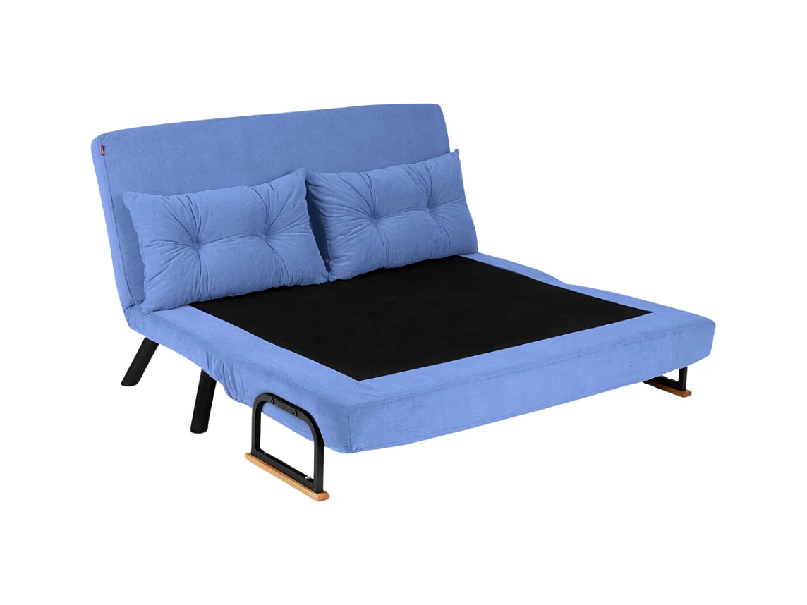 Canapé lit 2 places convertible en tissu avec pieds en métal L133 cm - SANDO