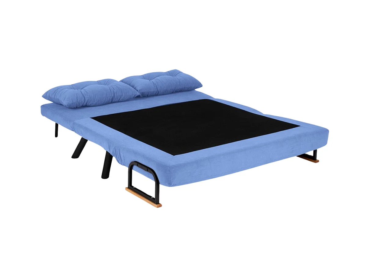 Canapé lit 2 places convertible en tissu avec pieds en métal L133 cm - SANDO