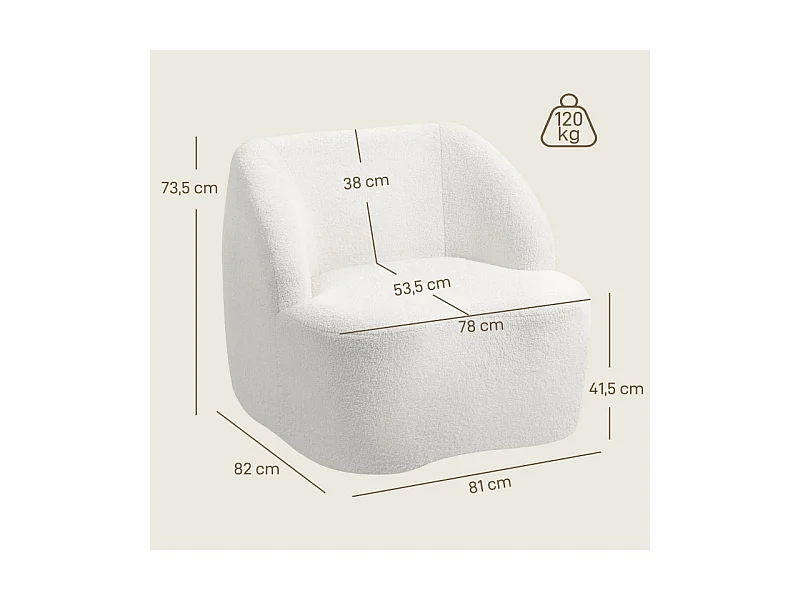 Poltrona moderna de veludo poliestireno confortável sala de estar quarto escritório creme 81x82x73 cm