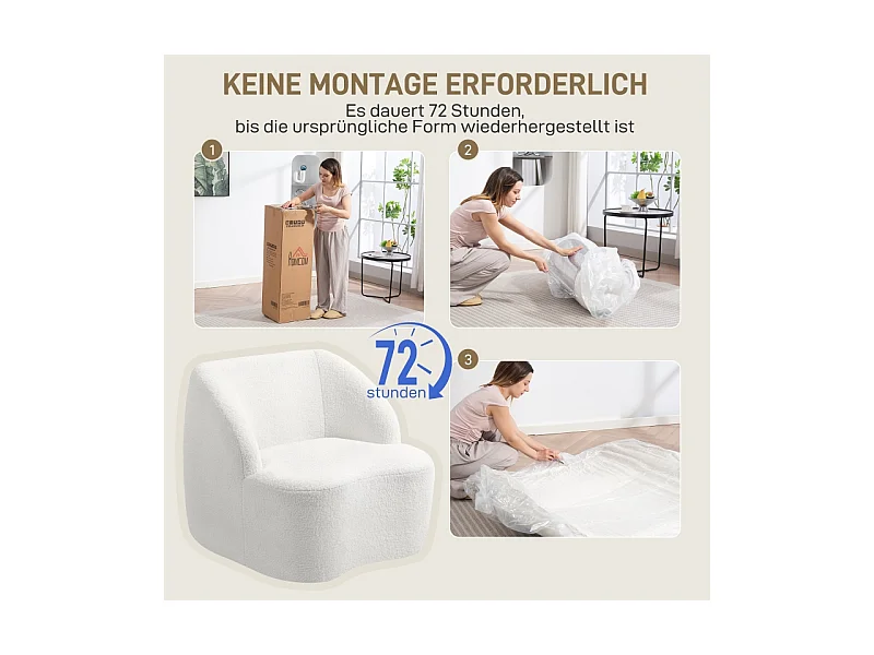 Poltrona moderna de veludo poliestireno confortável sala de estar quarto escritório creme 81x82x73 cm