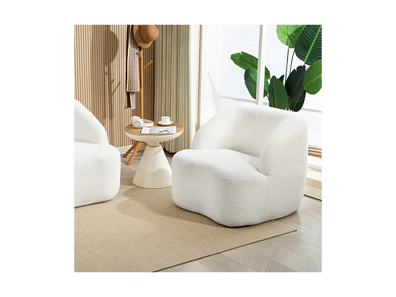 Poltrona moderna de veludo poliestireno confortável sala de estar quarto escritório creme 81x82x73 cm