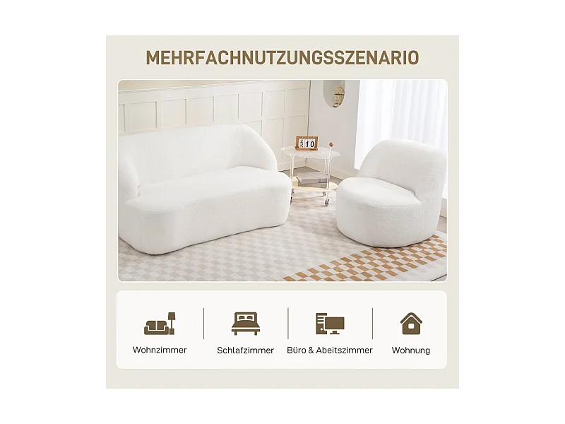 Sillón moderno terciopelo poliestireno cómodo salón dormitorio despacho crema 81x82x73 cm