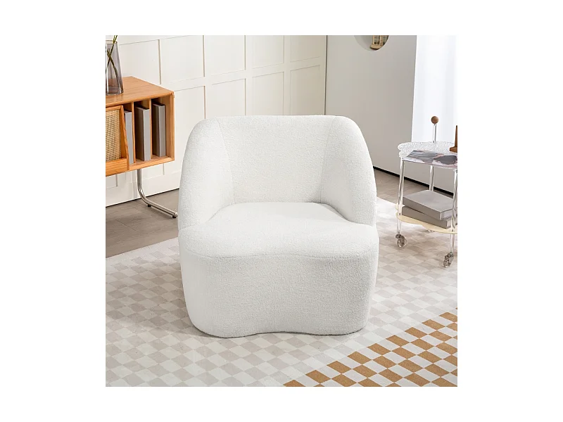 Sillón moderno terciopelo poliestireno cómodo salón dormitorio despacho crema 81x82x73 cm