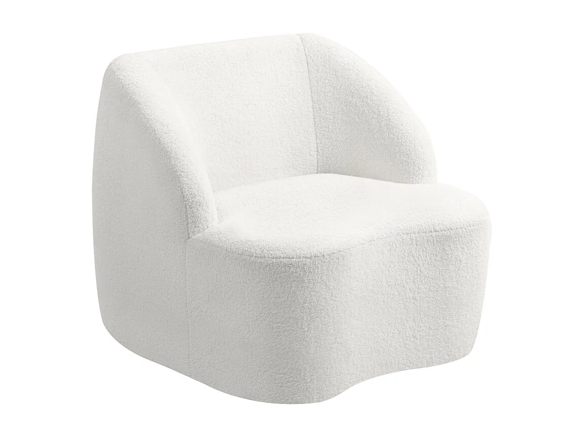 Poltrona moderna de veludo poliestireno confortável sala de estar quarto escritório creme 81x82x73 cm