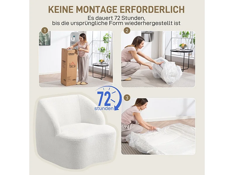 Poltrona moderna de veludo poliestireno confortável sala de estar quarto escritório creme 81x82x73 cm