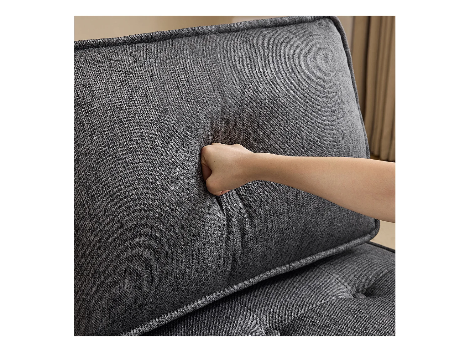 Canapé 1 posto Lin Compact Modulabile Salon Chambre Gris