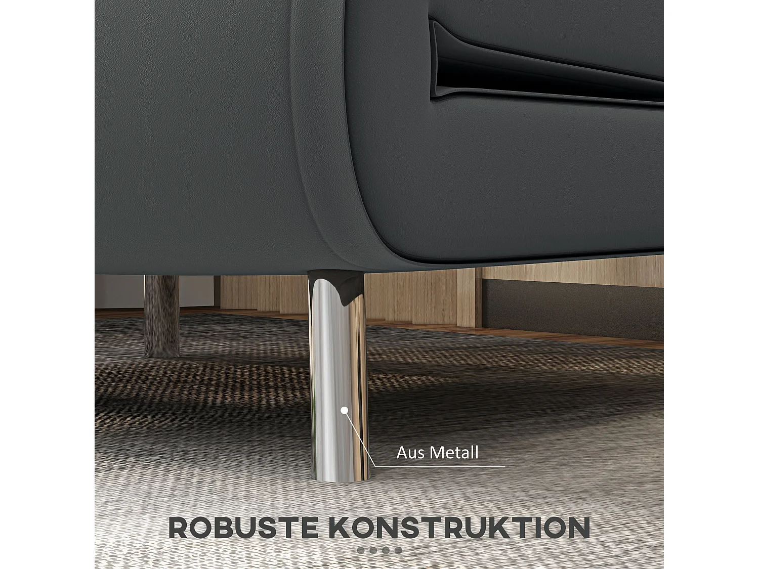 Sillón convertible 3 en 1 con colchón y cojín, gris oscuro, para salón y dormitorio