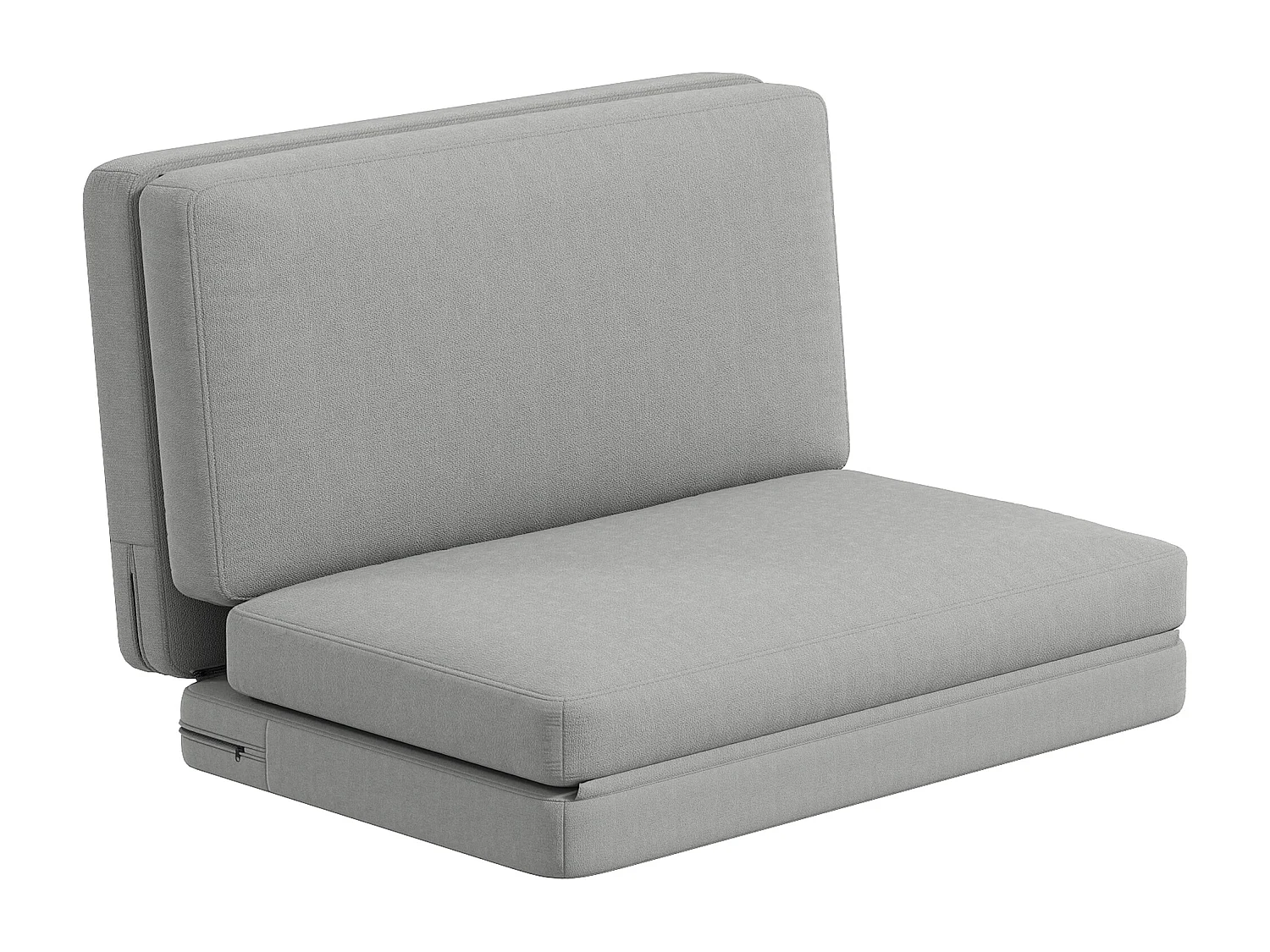 Sofá cama convertible 3 en 1 de terciopelo Bodensofa, tapizado en gris claro, 240 kg