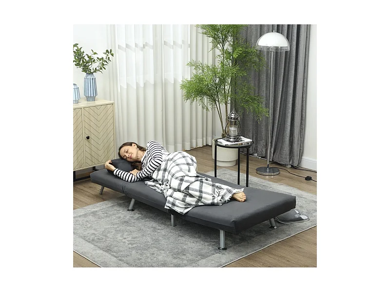 Sillón convertible de franela Bodensofa, multifuncional y relajante con cojín, para salón y dormitorio, gris claro, 210 x 80 x 15 cm