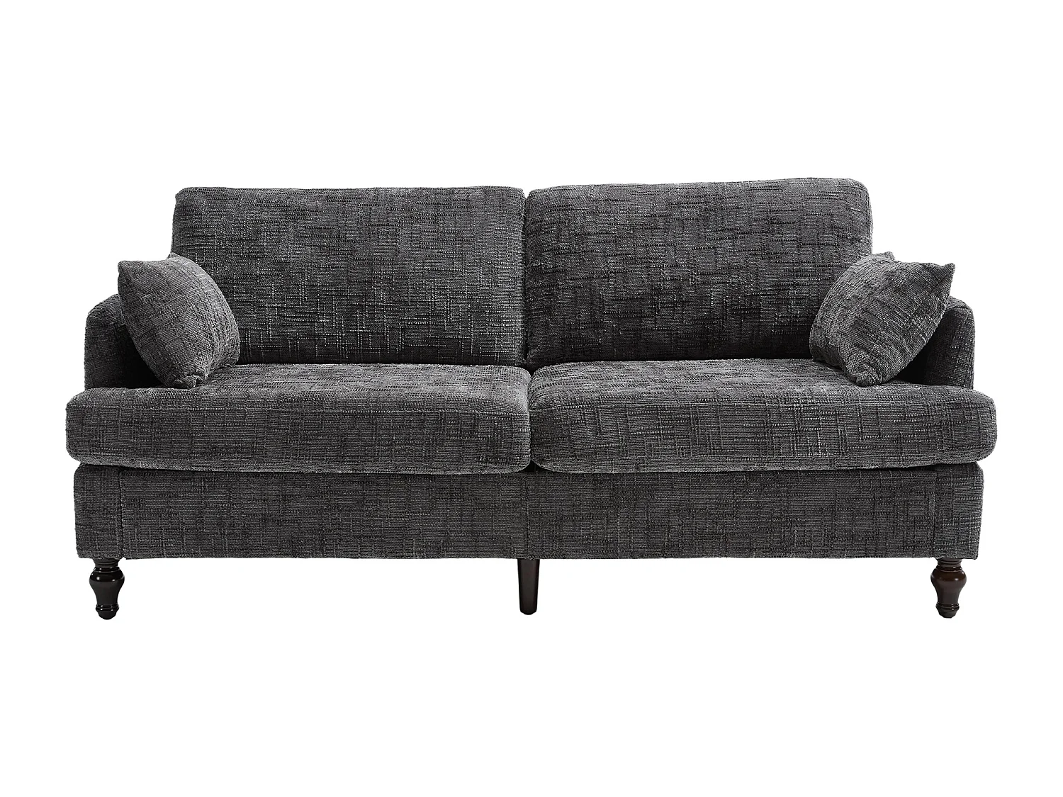 Canapé 2 posti ciniglia LED USB con rangement laterale pieds bois pour salon camera da letto grigio