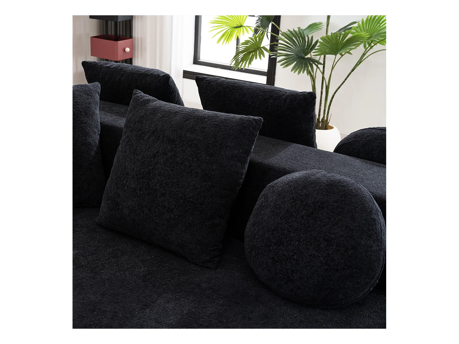 Sofá cama modular para salón, dormitorio, 5 plazas, color gris