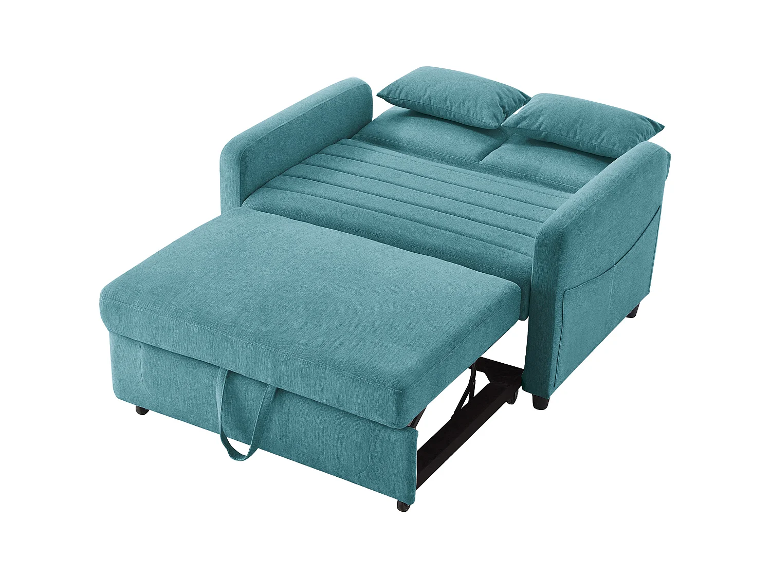 Sofá cama convertible 2 plazas algodón lino pequeño espacio cama supletoria respaldo regulable gris claro 180 cm