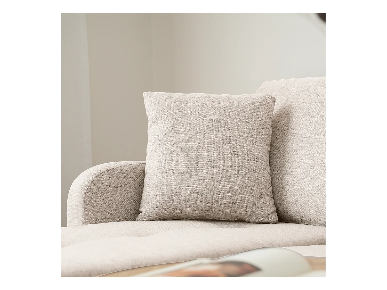 Sofá esquinero de 3 plazas en forma de L en tejido de algodón y lino para salón, apartamento, oficina, gris, 166 x 118 x 77 cm