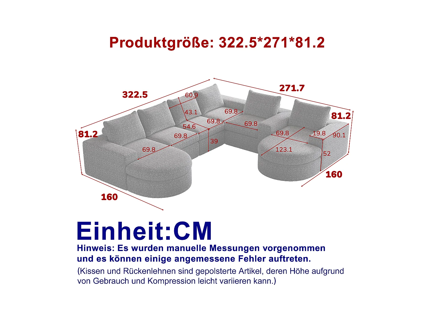 Sofá modular de chenilla de dos piezas con chaise longue, espuma de alta densidad, sin necesidad de montaje, para sala de estar y dormitorio.