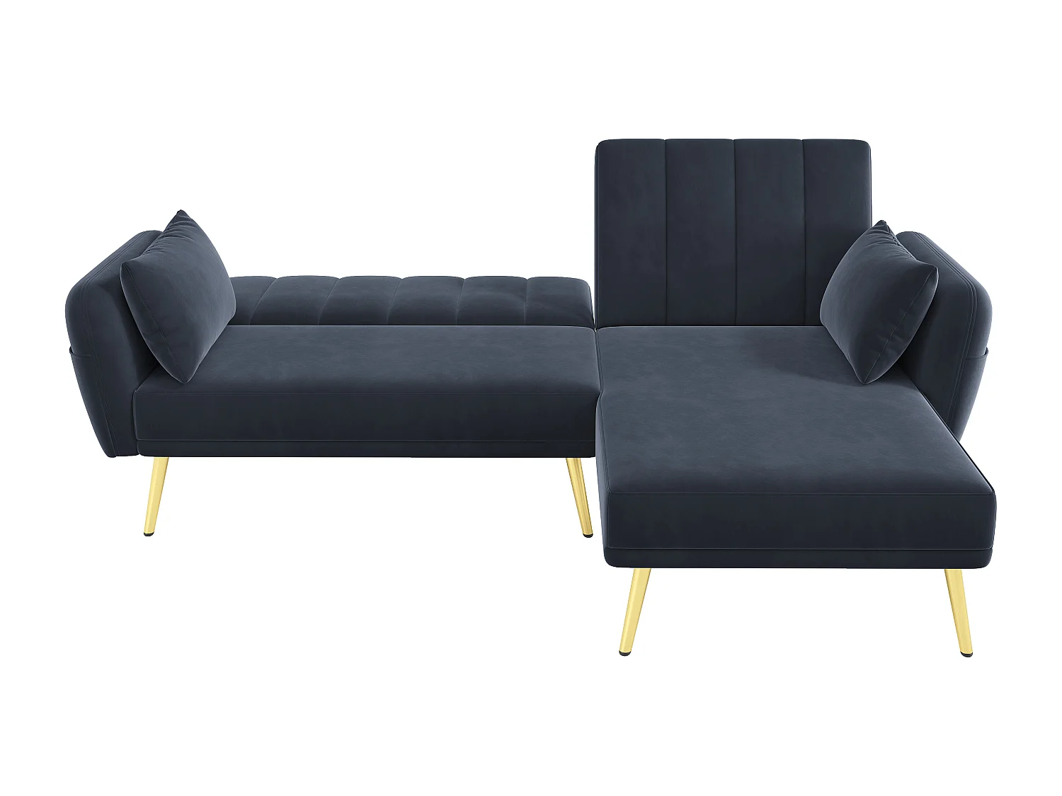 Canapé d'angle convertibile in velluto L camera da salone multifunzione 191x130 cm grigio