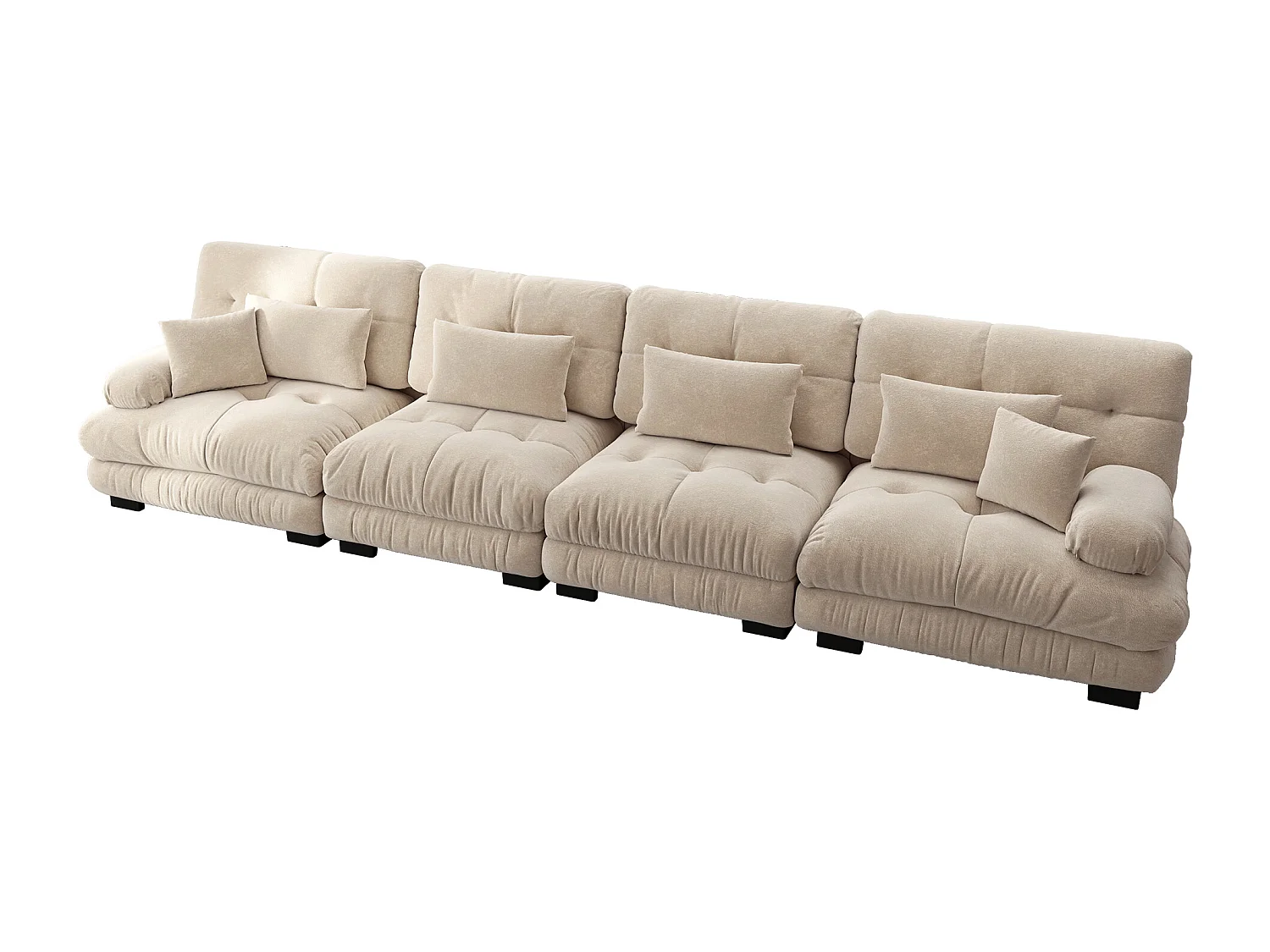 Sofá esquinero modular de 4 plazas, chenilla profunda, convertible, para salón, apartamento, oficina, luz