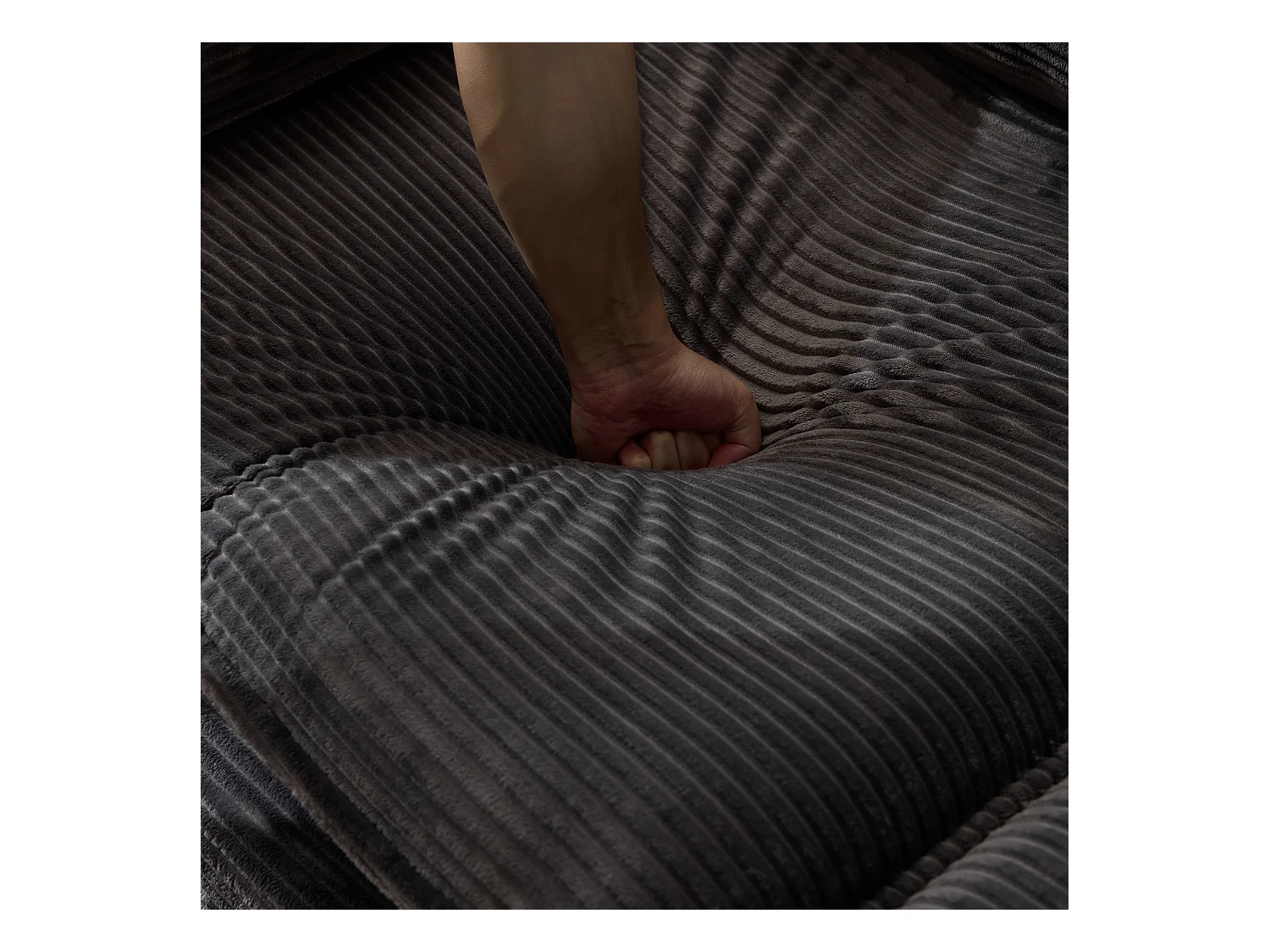 Sofá de 2 plazas de tela acanalada, cómodo para sala de estar o dormitorio, moderno, gris