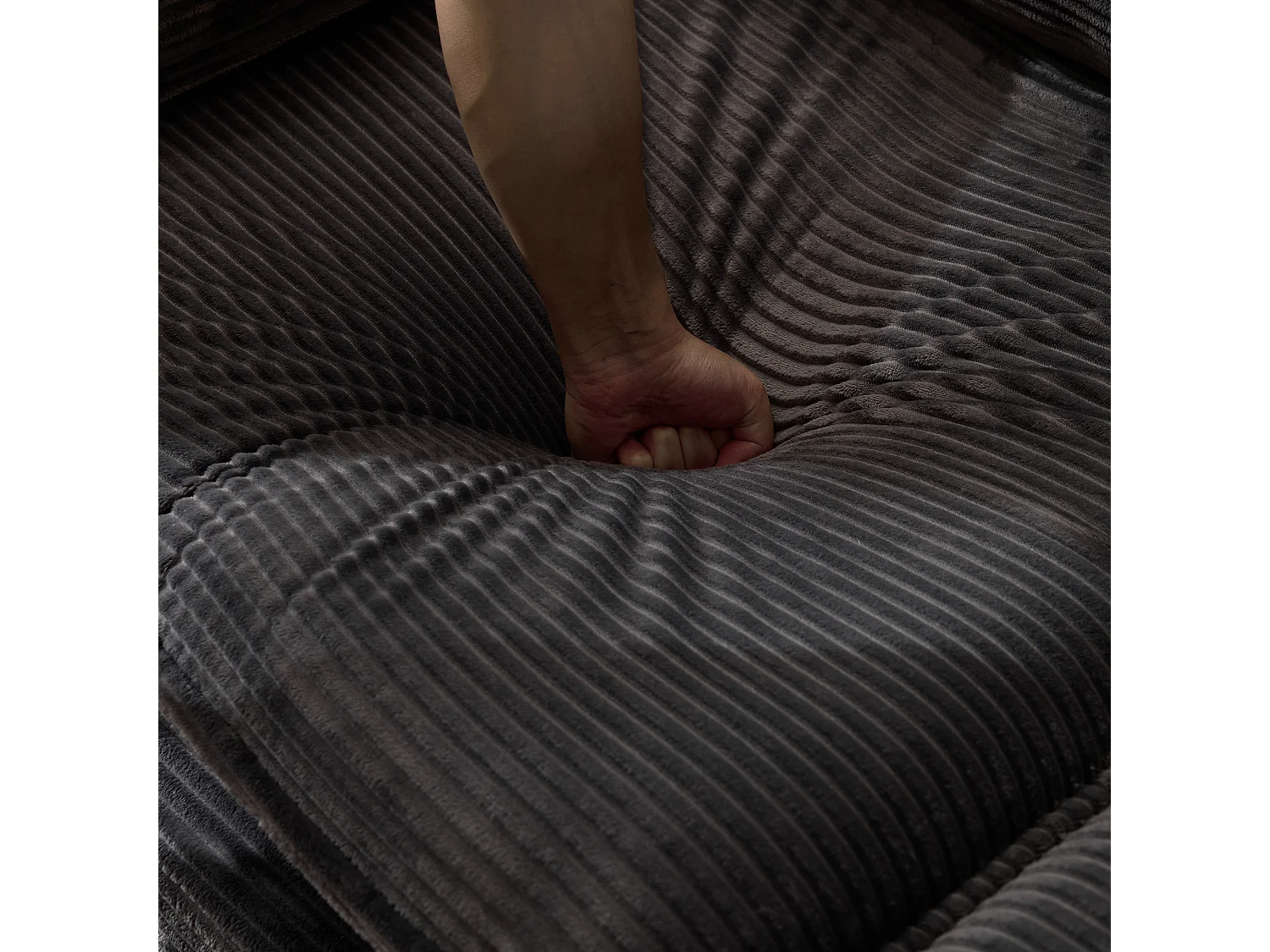 Sofá de 2 lugares com tecido canelado, confortável, sala de estar, quarto, moderno, cinza