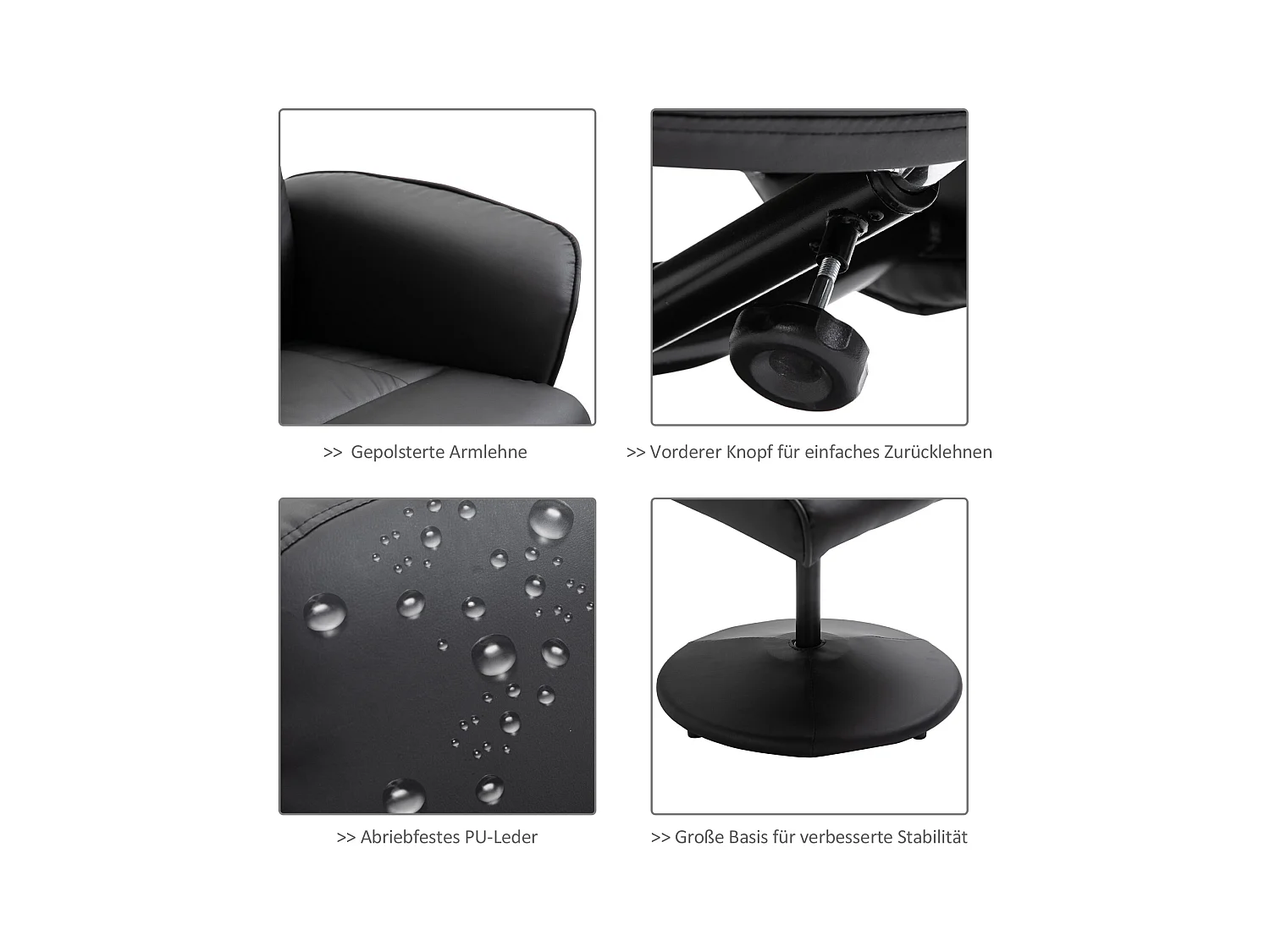 Sillón de masaje reclinable con reposapiés y 10 puntos de vibración 76x81x105 cm