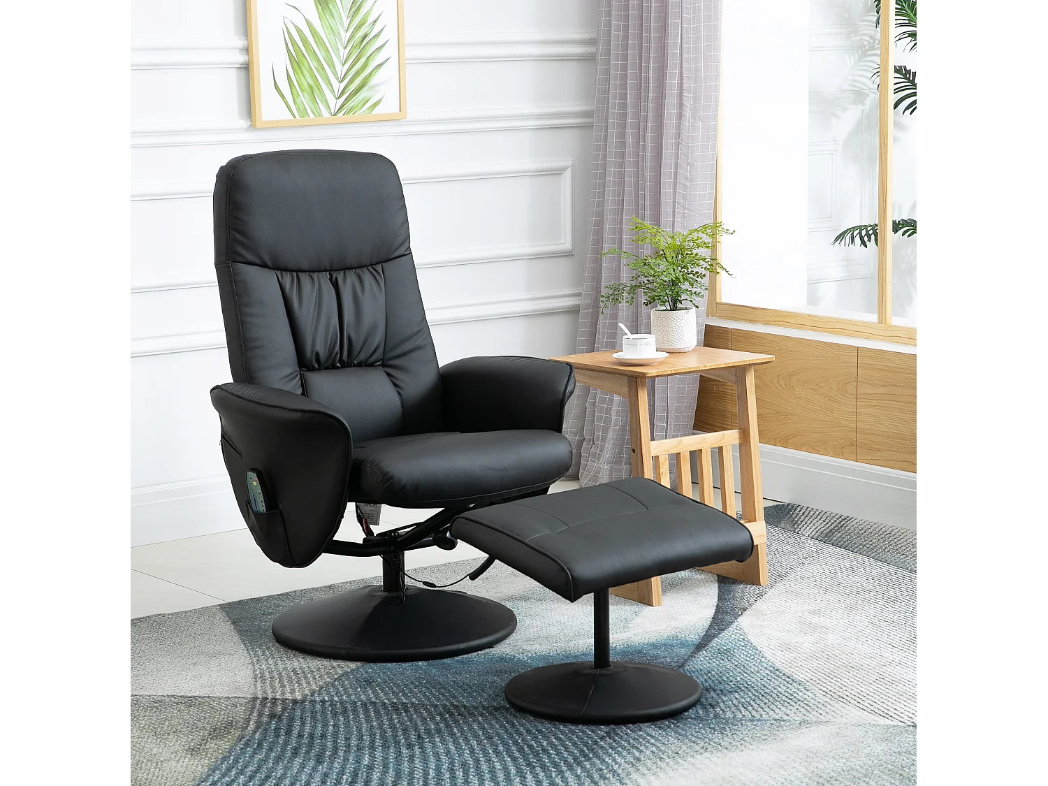 Fauteuil massant inclinable con repose-pieds et 10 punti di vibrazione 76x81x105 cm