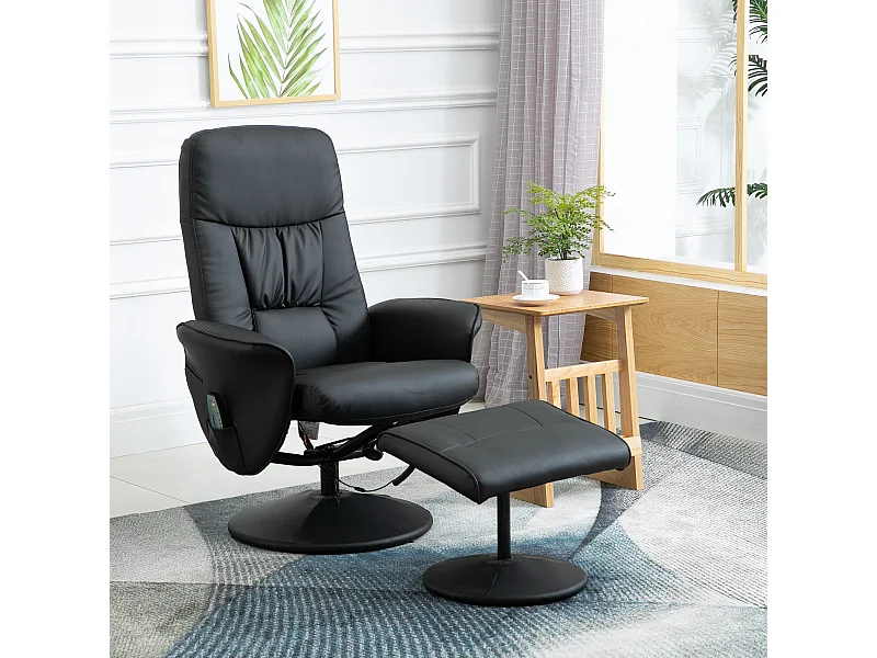 Fauteuil massant inclinable con repose-pieds et 10 punti di vibrazione 76x81x105 cm