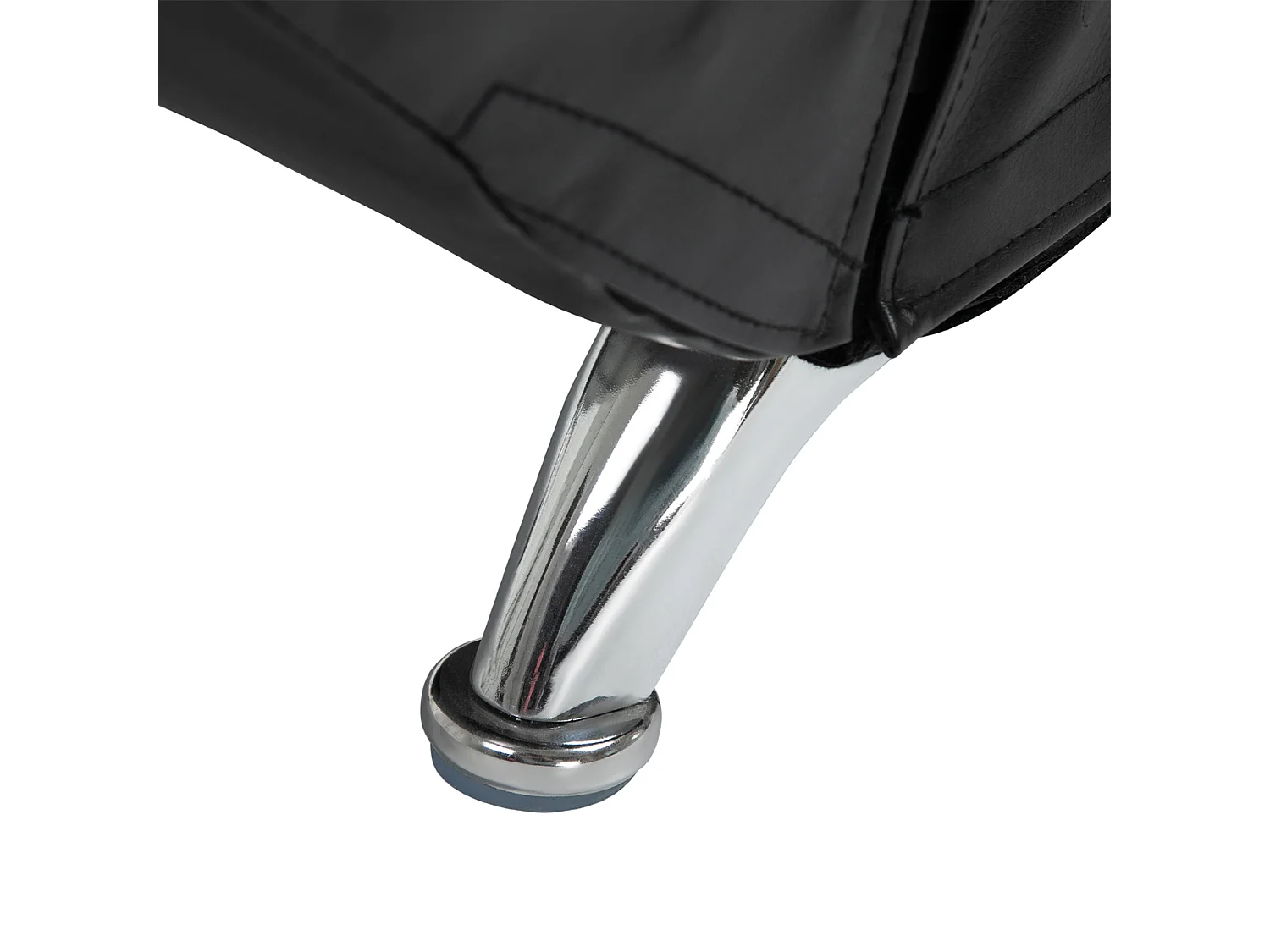 Chaise longue relax en simili cuir noir avec massaggio 8 punti et coussin lombaire 58x163x87 cm