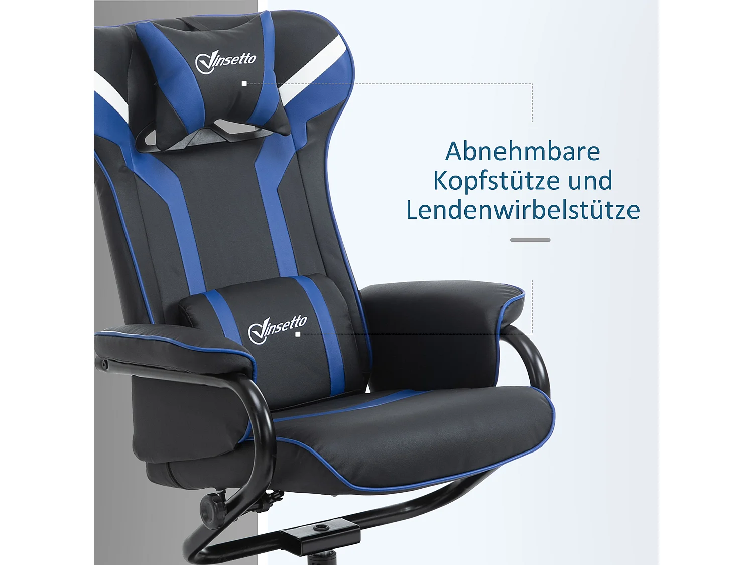 Sillón relax con reposapiés tela y metal reclinable 130° salón despacho azul negro