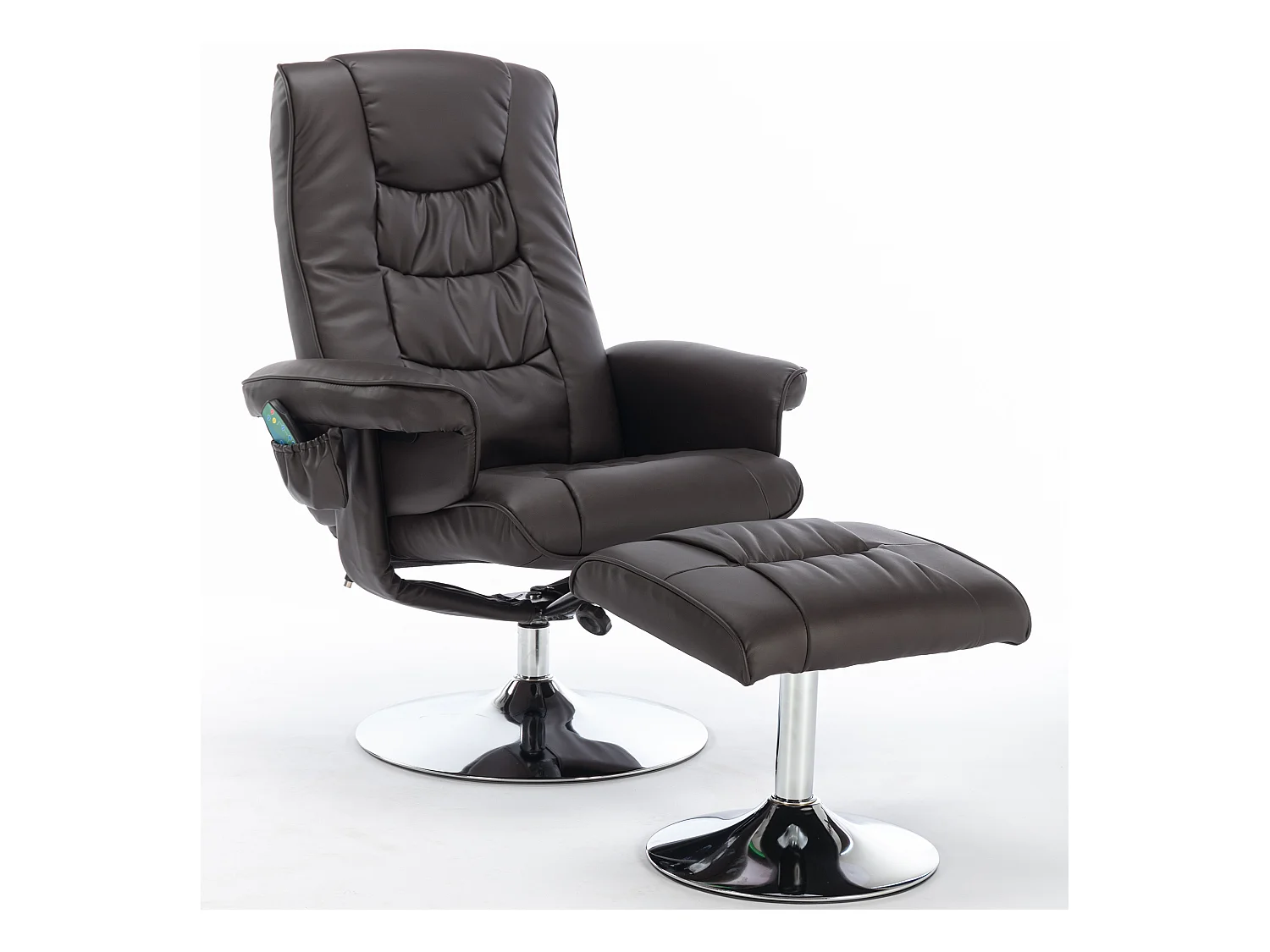 Fauteuil massaggio PU avec repose-pieds 5 punti pour salon chambre brun