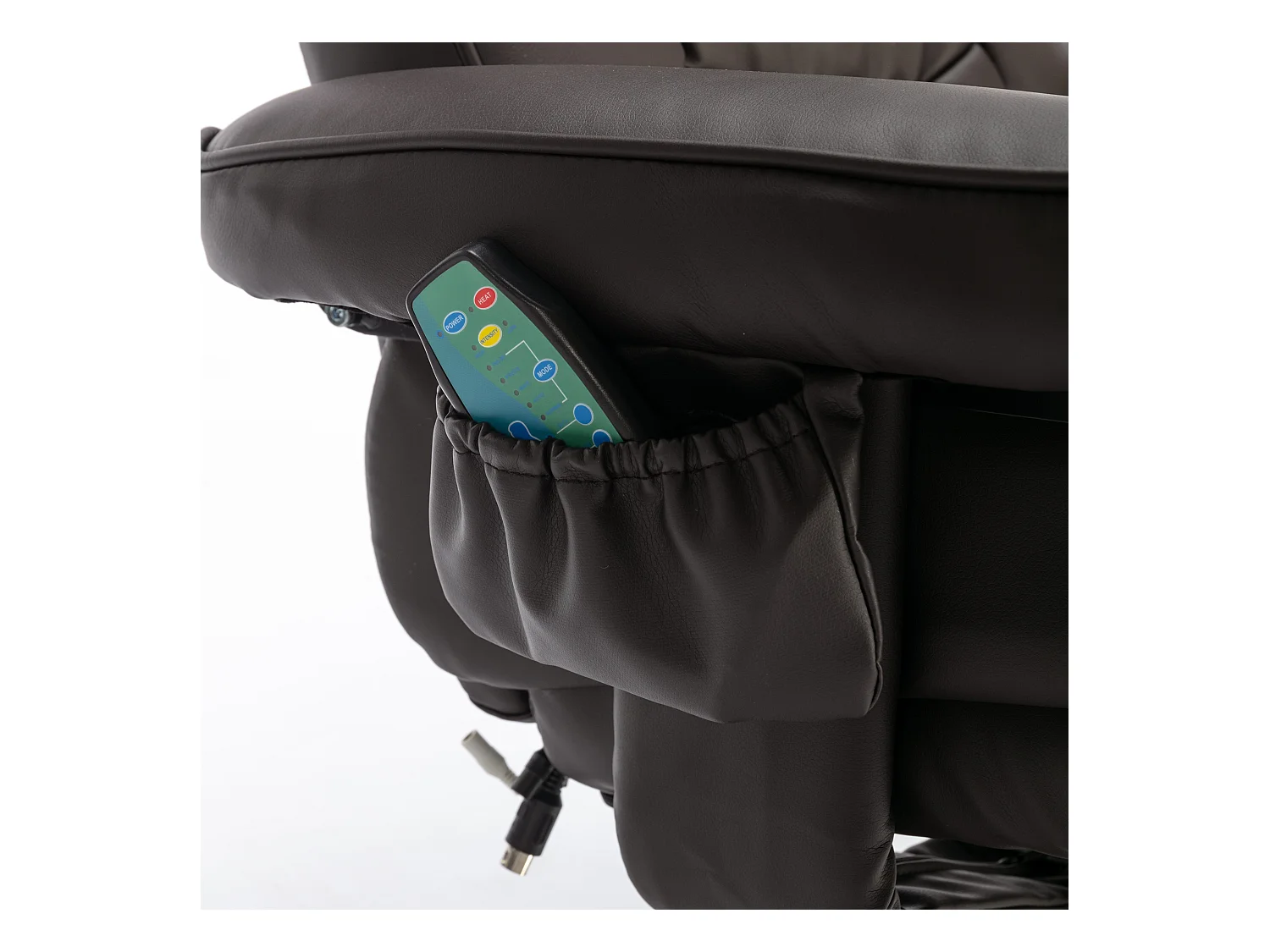 Fauteuil massaggio PU avec repose-pieds 5 punti pour salon chambre brun