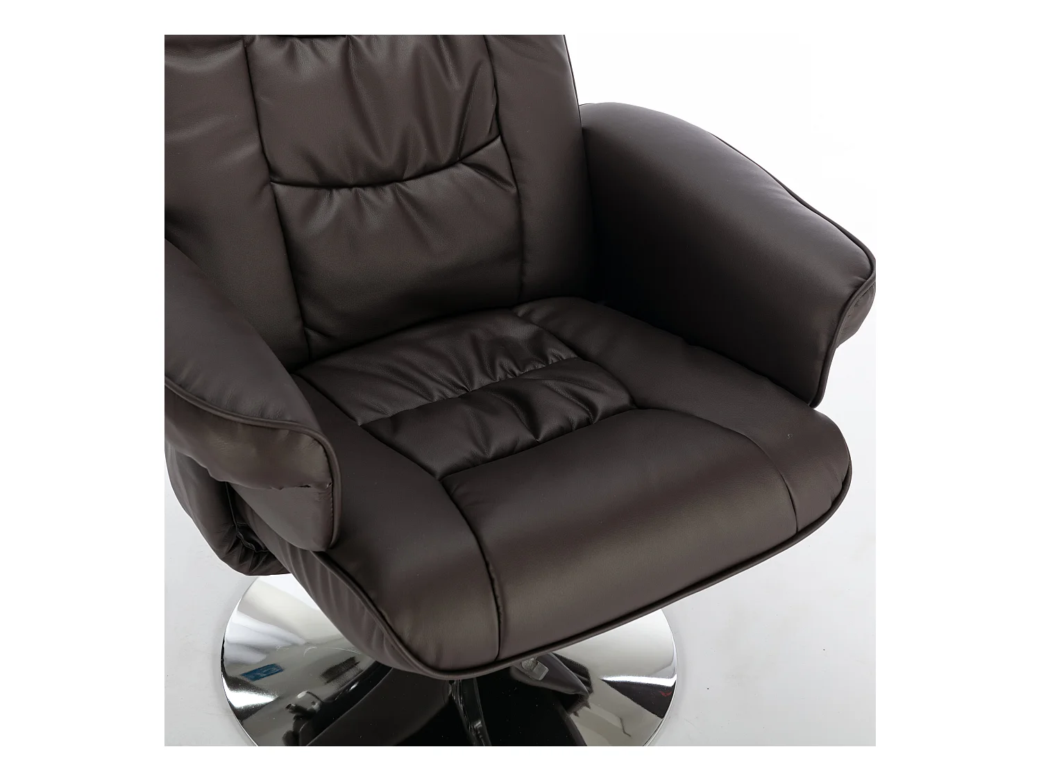 Fauteuil massaggio PU avec repose-pieds 5 punti pour salon chambre brun