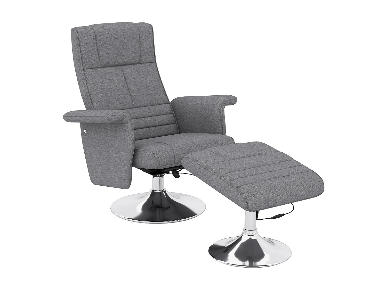 Fauteuil relax électrique avec repose-pieds lin vibrazione massaggio TV gris foncé